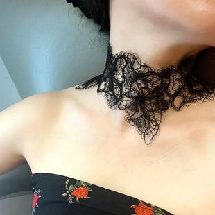 双十一新品项链蕾丝项链遮挡项链镂空项链 遮盖颈纹 宽边蕾丝饰品