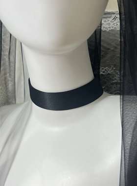 包邮缎面颈链手工男女通用明星同款复古黑choker遮疤痕颈纹喉结