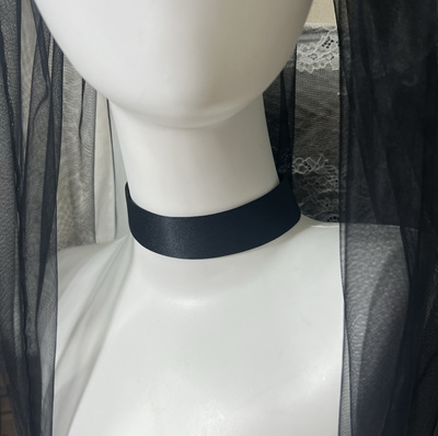 包邮缎面颈链手工男女通用明星同款复古黑choker遮疤痕颈纹喉结
