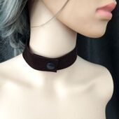 黑色 绒布项链 咖啡色绒带项链 双层绒带项链 新品