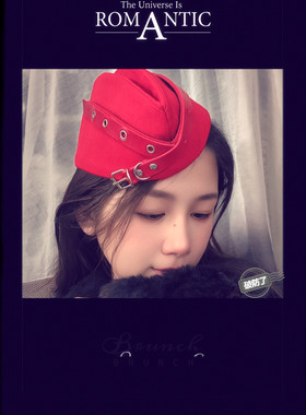 红色船帽船形帽礼帽空空姐帽子女款舞台演出帽子礼帽乐队表演帽