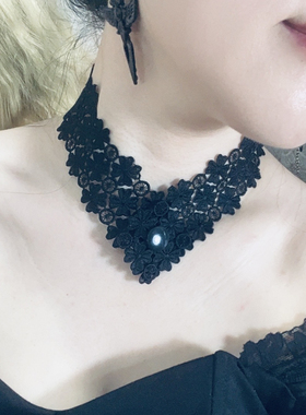 原创设计蕾丝项链choker复古镂空女气质锁骨链颈饰配饰遮疤演出