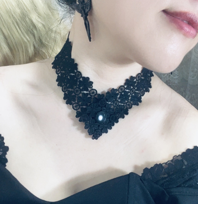 原创设计蕾丝项链choker复古镂空女气质锁骨链颈饰配饰遮疤演出