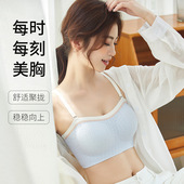 夏季 拼色无痕冰丝内衣女士吊带裹胸抹胸无肩带聚拢无钢圈文胸
