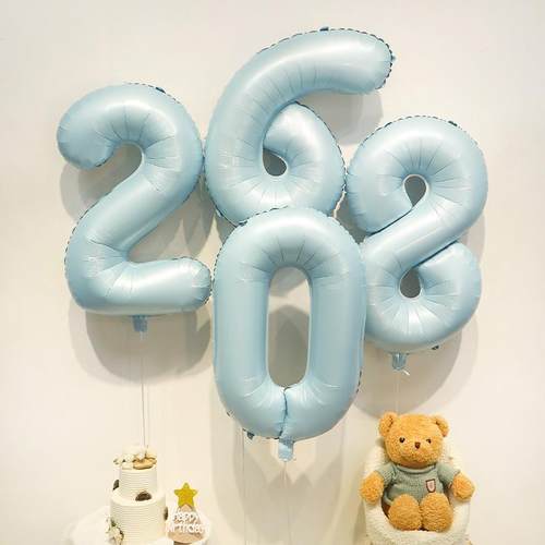 32寸婴儿蓝色数字铝膜气球男孩