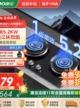 Canbo/康宝 2QB532灶具燃气灶天然气双灶家用大火力双边定时灶