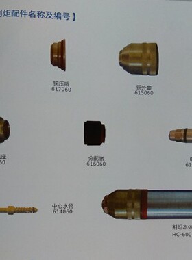 常州九圣CUT-400等离子切割机电极喷嘴621040保护帽623040分配器