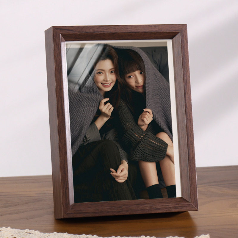 相框空框摆台定制洗照片高级感复古立体中空做成挂墙加打印7寸8寸