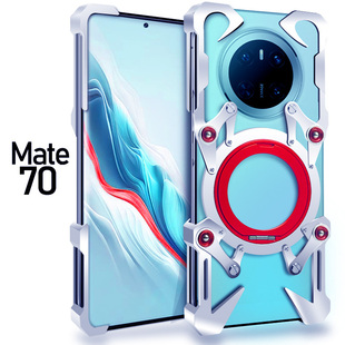 适用于华为mate60RS保时捷设计手机壳保护套70/5030e铝合金属边框霸气骨架男款变形金刚机甲个性mate40pro+