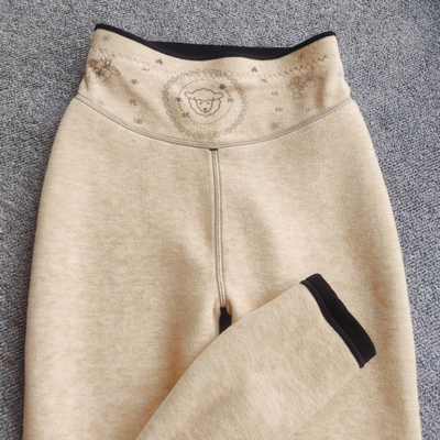 【温暖且包容】蚕丝羊绒女士高腰暖宫加德绒保暖裤山茶油厚打底裤