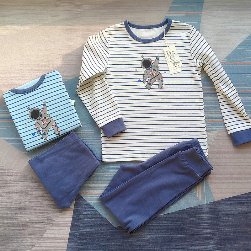 纯棉儿童内衣套装男孩家居服一套 修身透气秋衣秋裤男童100-170码
