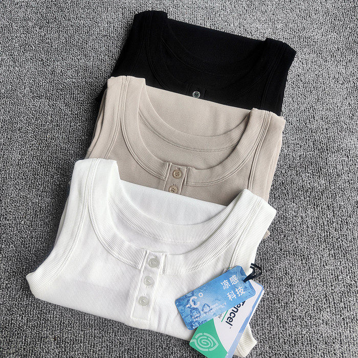 【棉+兰精莫代尔】软滑弹夏季薄背心 凉感高弹无袖t恤女士打底衣