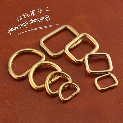 铜口字环黄铜手工皮具包