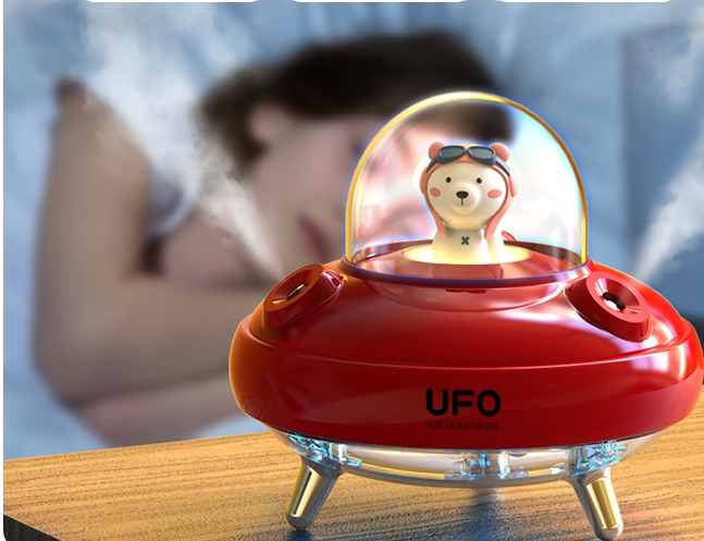 小型UFO萌宠双喷雾空调房usb加湿器办公室桌面家用静音卧室酷炫