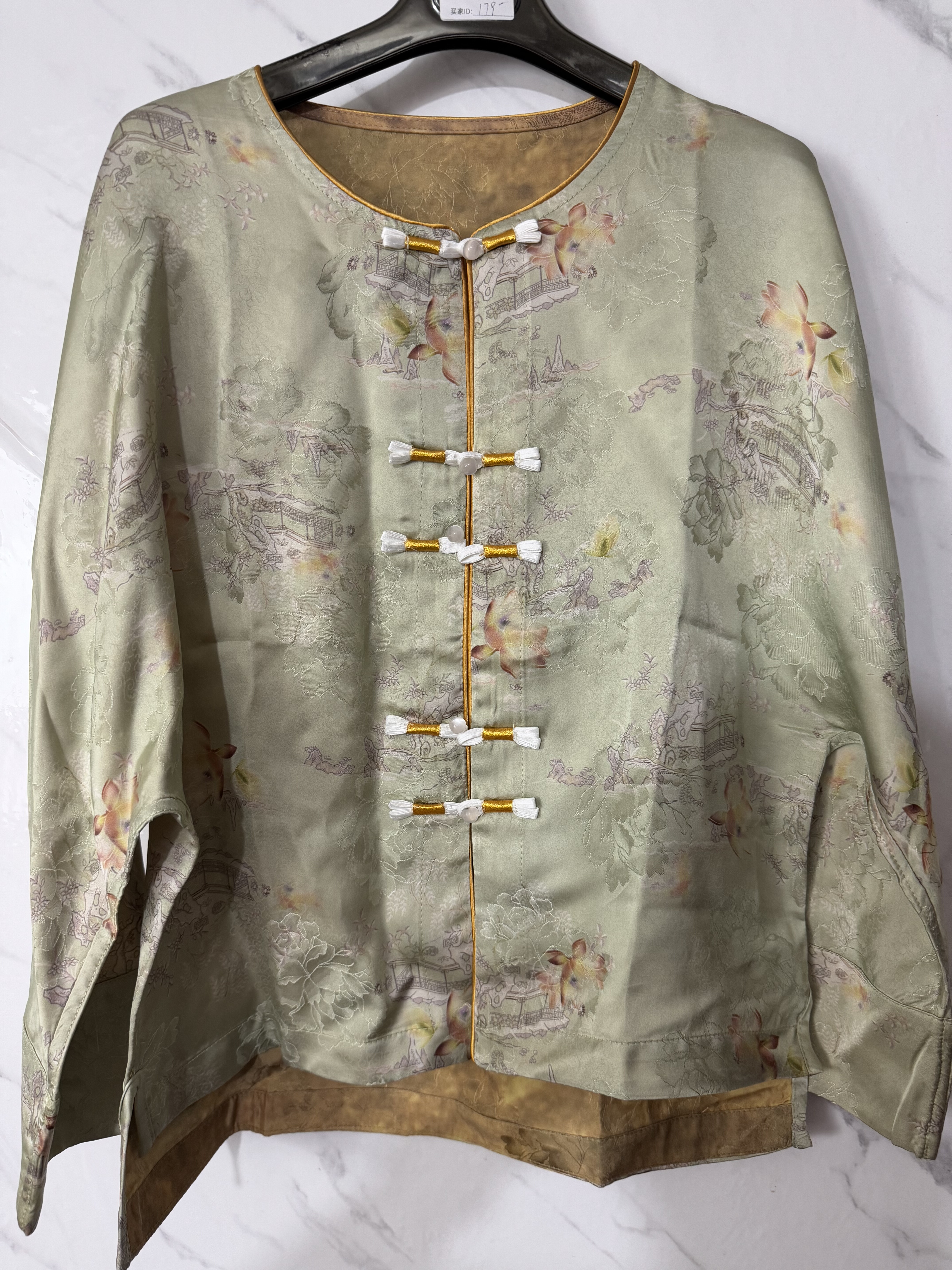 国风香云纱提花面料女款薄外套