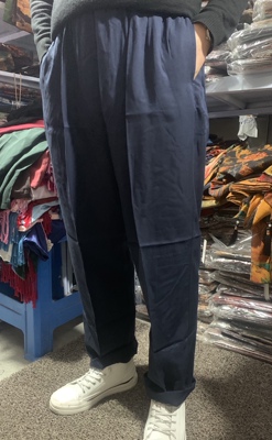 2025男士重磅大码绢丝纯色耐造长裤春夏秋三季可穿透气舒适休闲