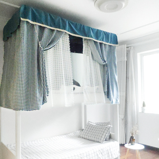 简约双面格【本格塔】大学生男女寝室宿舍神器上下铺挡风遮光床帘