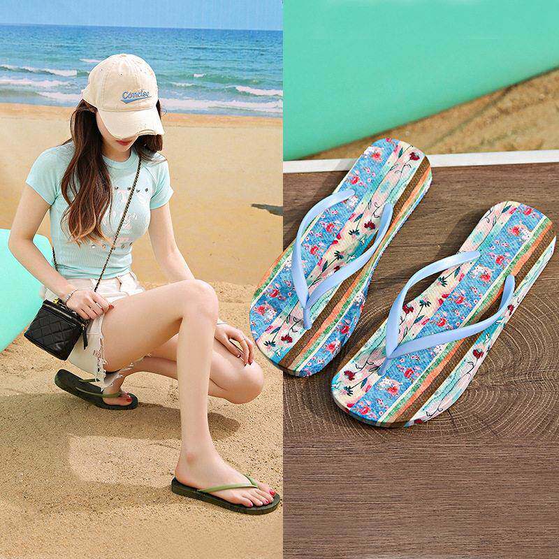 人字拖女夏外穿夹脚拖鞋防滑浴室洗澡沙滩海边夹板夹趾游泳凉拖鞋