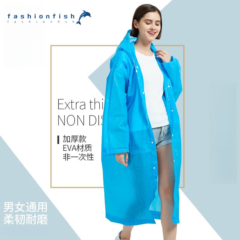 두꺼운 일회용 비옷 휴대용 성인 남성과 여성 여행 야외 방수 긴 전신 판초