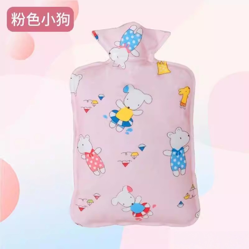 冬季专用热水袋注水家用防爆绒布腹膜 大容量灌水布塑暖手宝