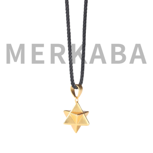 梅尔卡巴吊坠锁骨链实心真金电镀灵摆立体六芒星几何EyesofVenus