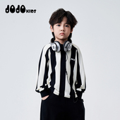 百搭短款 JOJO童装 上衣潮 男童长袖 T恤中大童宽松洋气个性 夏季 新款