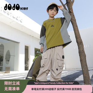 男童防蚊长裤 中大儿童宽松工装 薄裤 jojo童装 裤 新款 子潮工装 潮 夏季