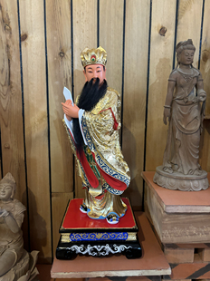 木雕保生大帝大道公香樟木漆线雕工艺