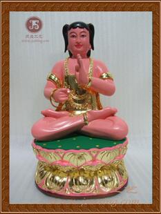 木雕哪吒太子莲花太子肚兜太子香樟木漆线雕工艺木善道出品40厘米