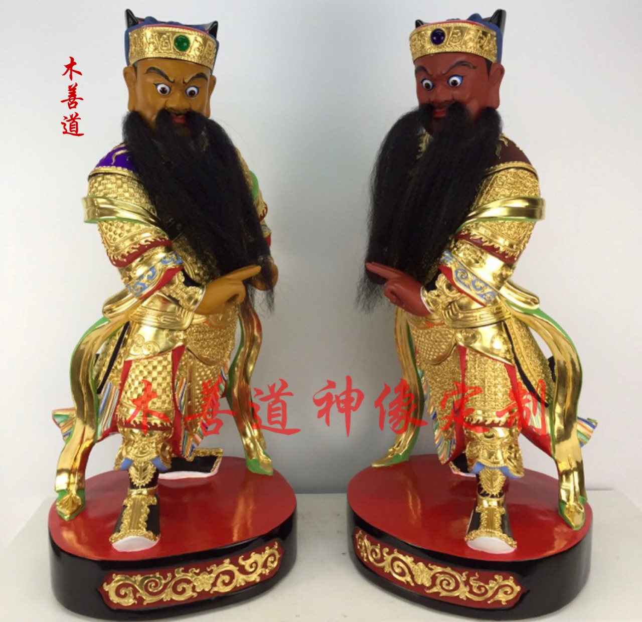神像康元帅木雕赵元帅香樟木定制