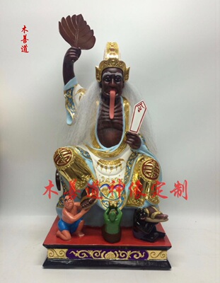 神像黑白无常木雕定制
