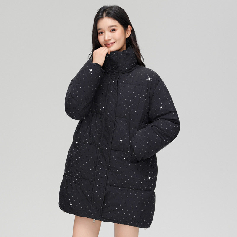 冬季2025年女棉衣中长款百搭时尚韩版立领棉服外套女厚保暖宽松