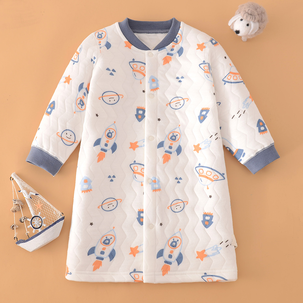 冬季宝宝纯棉无骨睡袍