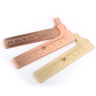 紫铜卡尺 纯铜红铜游标尺 迷你EDC工具 黄铜文玩测量尺子 修改