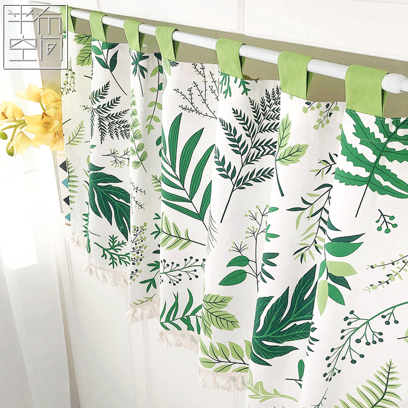 日式加厚柜子厨房玄关文艺风短帘