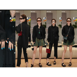 【哼哈冰冰】精纺羊毛蕾丝上衣BA01881