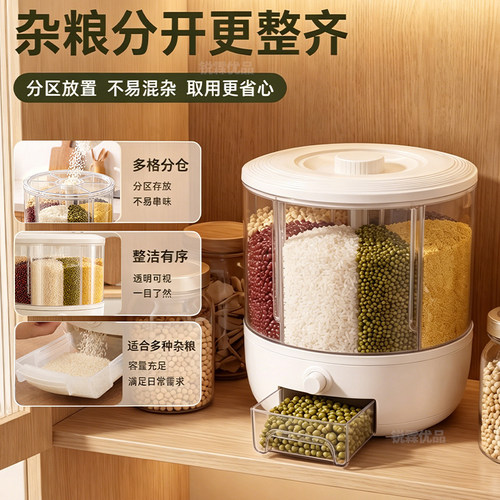 【一键秒出粮】6分格可旋转取米