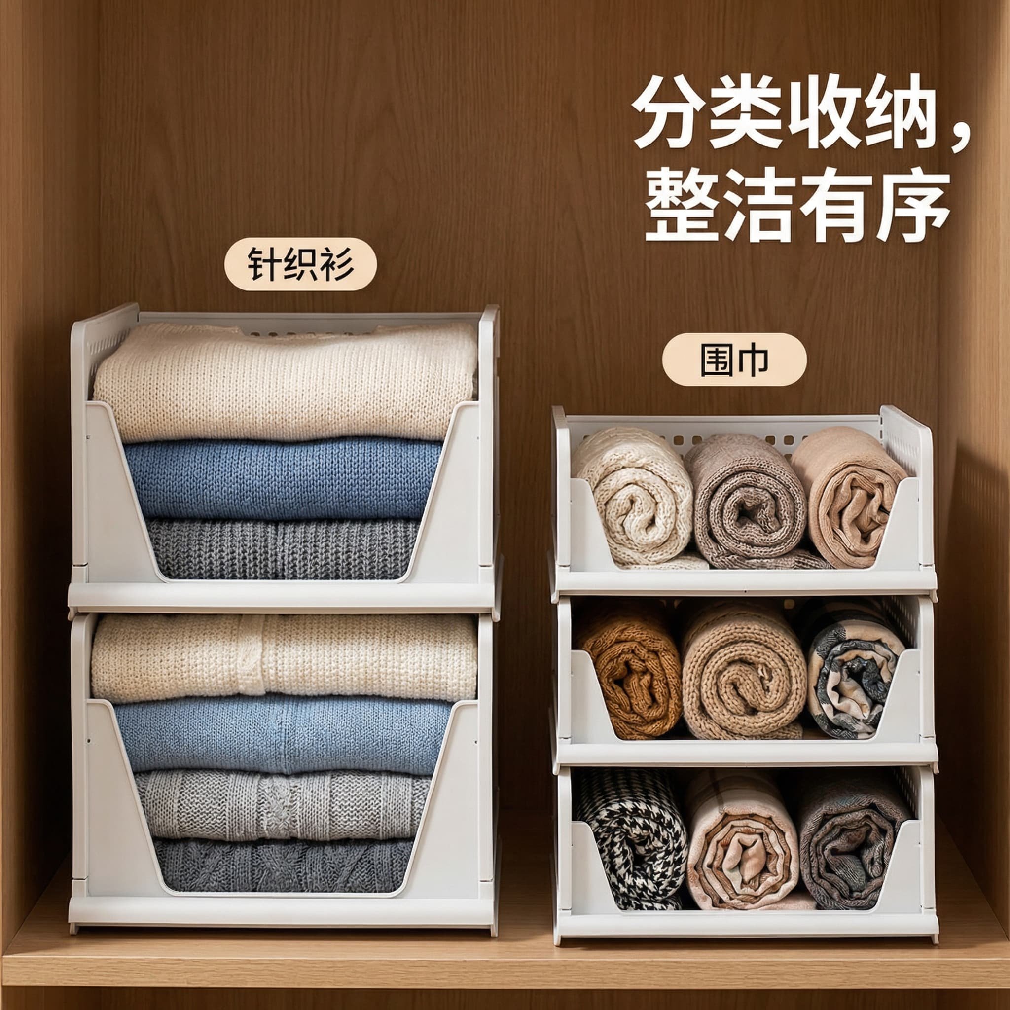 折叠零食杂物收纳筐家用塑料置物篮厨房橱柜储物宿舍衣柜衣服整理,收纳整理,整理架/置物架/收纳架,淘宝优惠券,粉丝福利购,淘宝优惠卷