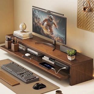 电脑增高收纳架办公置物架桌面改造带抽屉扩展工位收纳桌面收纳架