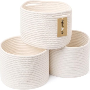 棉线编织收纳筐篮储物盒少儿娃娃收纳桶卧室家用脏衣篓脏衣篮收纳