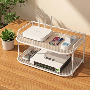 墙壁电视挂墙上机顶盒路由器放置架置物收纳盒免打孔托架支架家用