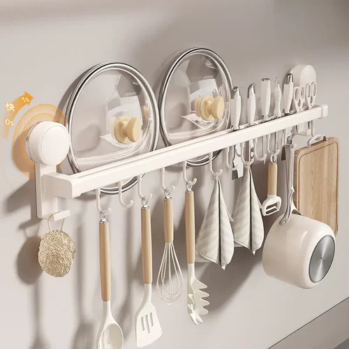 吸盘厨房挂钩免打孔壁挂式挂杆