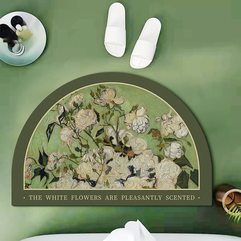 复古油画风浴室地垫卫生间吸水速干脚垫子家用防滑耐脏硅藻泥地垫,家庭/个人清洁工具,地垫,淘宝优惠券,粉丝福利购,淘宝优惠卷