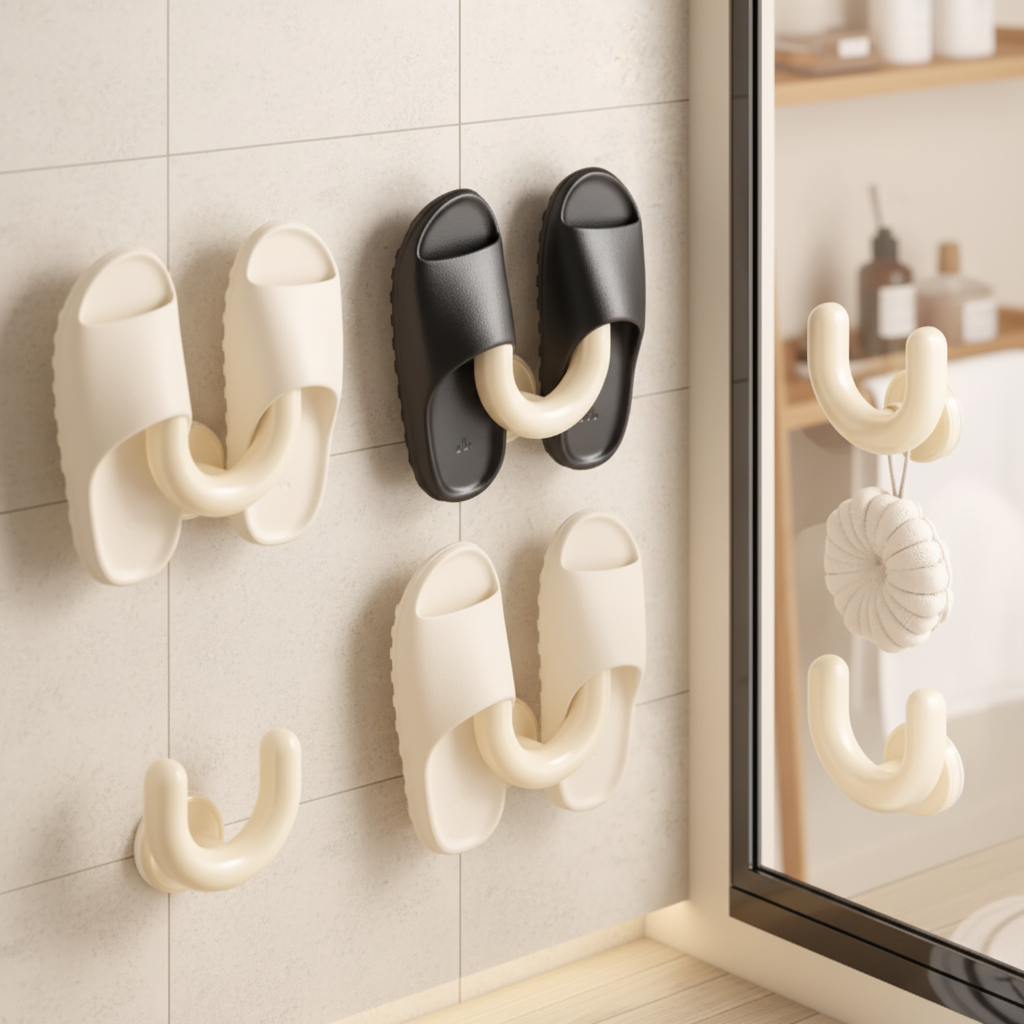 浴室吸盘拖鞋架免打孔壁挂厕所卫生间专用墙上沥水挂架挂钩置物架,收纳整理,挂钩/粘钩,淘宝优惠券,粉丝福利购,淘宝优惠卷