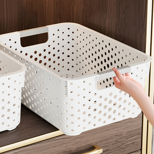 零食收纳筐厨房杂物收纳盒储物箱宿舍家用玩具整理筐塑料置物篮子
