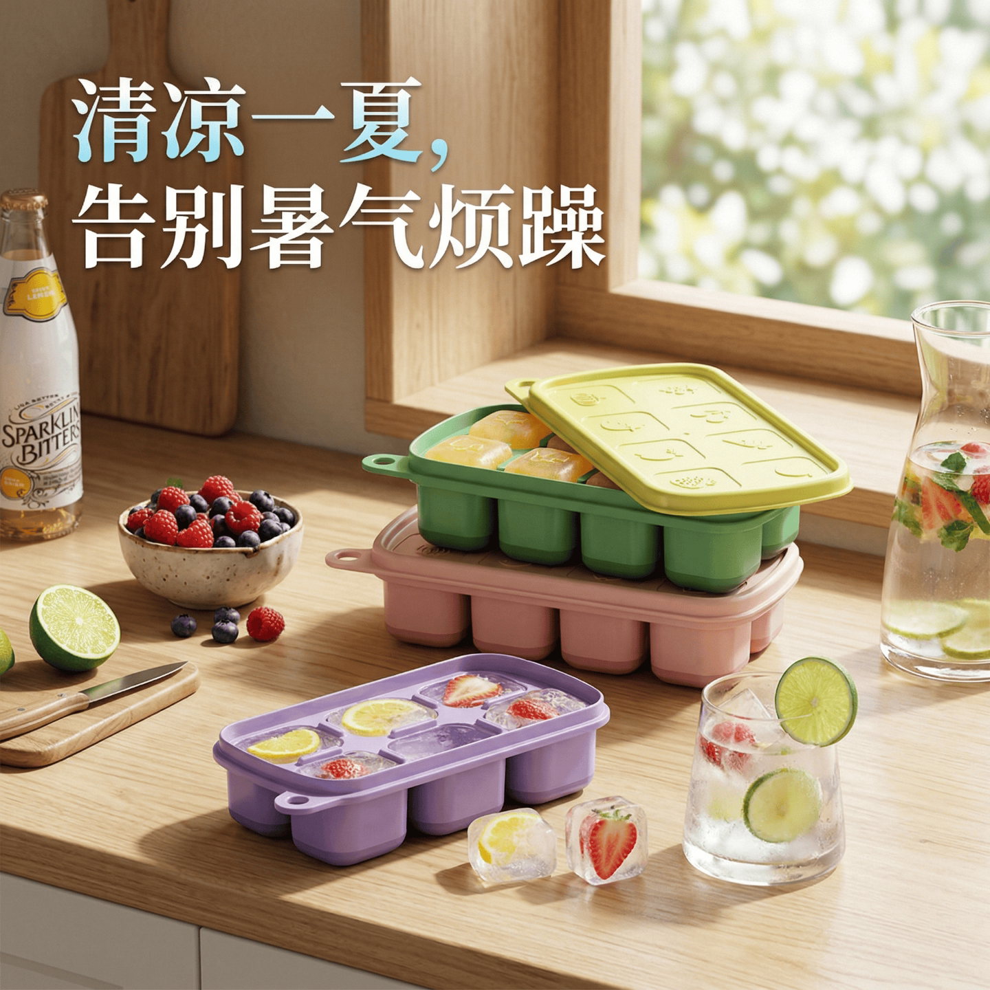 创意冰格带盖模具制冰盒食品级冷藏婴幼儿辅食盒冰箱自制冰盒冰块