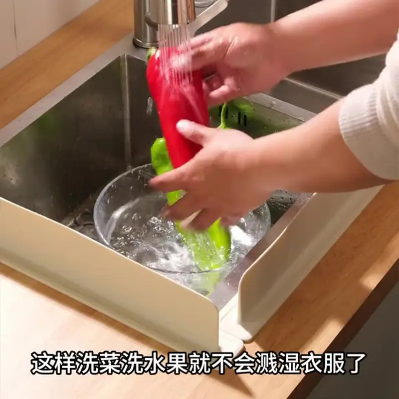 厨房台面一体式加高硅胶水槽