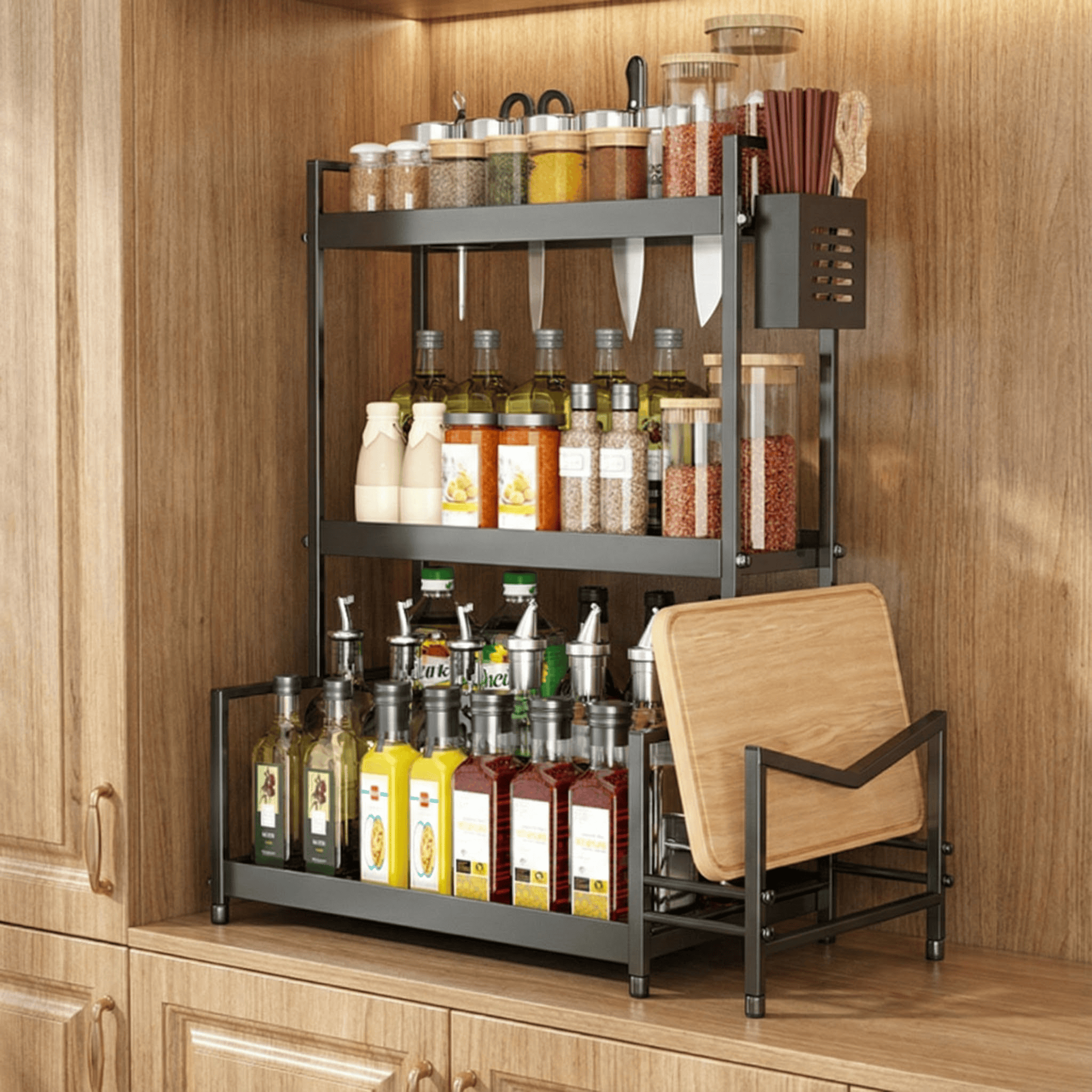 厨房调料品置物架台面式刀架调味料灶台收纳架油盐酱醋架子免打孔,厨房/烹饪用具,调料置物架,淘宝优惠券,粉丝福利购,淘宝优惠卷