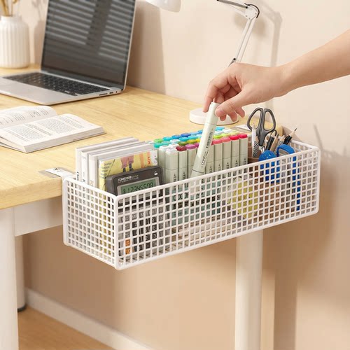桌下置物架收纳免打孔书桌旁悬挂