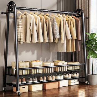 简易衣帽架可移动晾衣架落地室内床边家用宿舍卧室挂衣服收纳架子